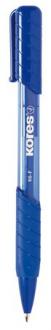 Guľôčkové pero, 0,7 mm, stláčací mechanizmus, trojhranný tvar, KORES "K6-F", modrá