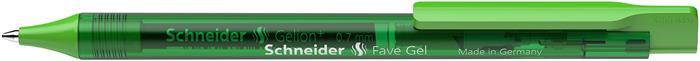 Gélové pero, 0,4 mm, stláčací mechanizmus, SCHNEIDER "Fave Gel", zelené