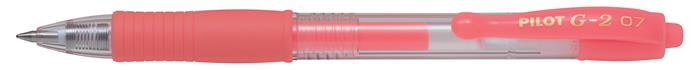 Gélové pero, 0,37 mm, stláčací mechanizmus, PILOT "G-2 Neon", červená