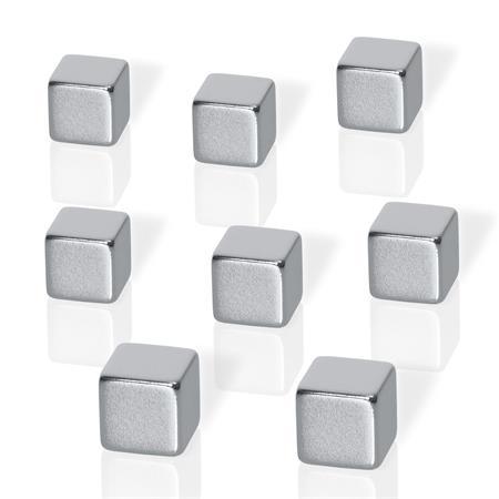 Magnet, strong, cube-shaped, 8 pcs, BE! BOARD "Neodymium", silver