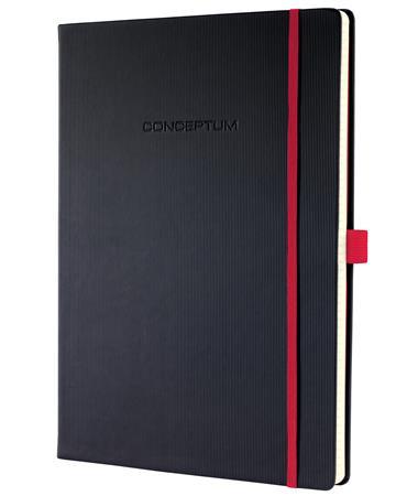 Caiet de note CONCEPTUM Red Edition A4, cu linii negru-rosu