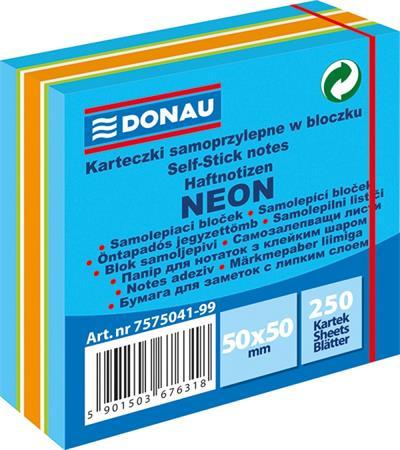 Blocnotes Donau neon 50x50mm 250l albastru