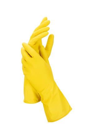 . Latexové rukavice, veľkosť M, žltá