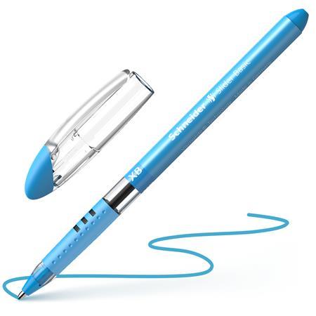 Guľôčkové pero, 0,7 mm, s vrchnákom, SCHNEIDER "Slider Basic XB", svetlomodrá