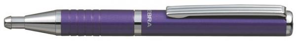 Guličkové pero, 0,24 mm, teleskopická, kovovo fialové, ZEBRA "SL-F1", modré