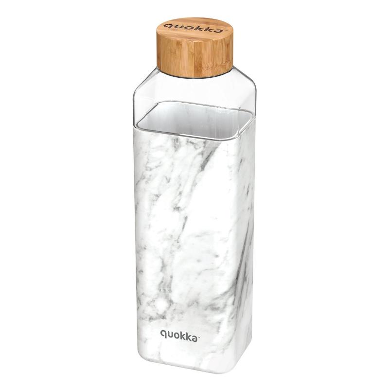 Quokka Storm, Sklenená fľaša so silikónovým povrchom Marble, 700ml, 40020