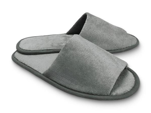 Papuče s otvorenou špičkou, 28 cm, šedé