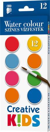 Vodové farby, 12-kusové, 28 mm, ICO "Creative Kids"