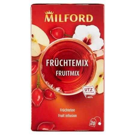 Ovocný čaj, 20x2,5 g, MILFORD "Fruitmix", mix ovocia