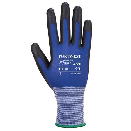 . Ochranné rukavice, nylonové, dlaň potiahnutá PU, XL, "Senti-Flex", modrá