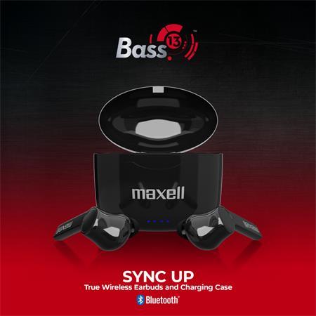 Slúchadlá, bezdrôtové, Bluetooth 5.0, s mikrofónom, MAXELL "Bass 13", čierna