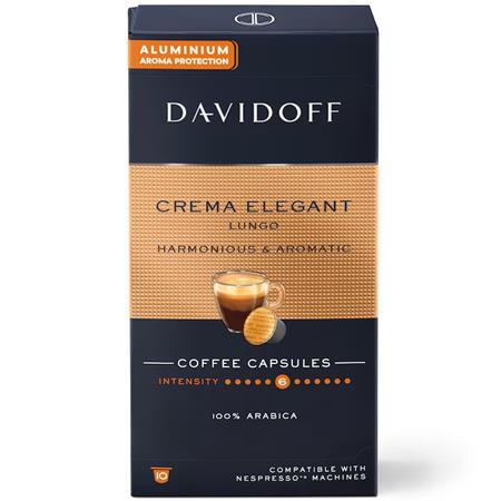 Kávové kapsule, kompatibilné s Nespresso®, 10 ks, DAVIDOFF "Crema Elegant Lungo" 1