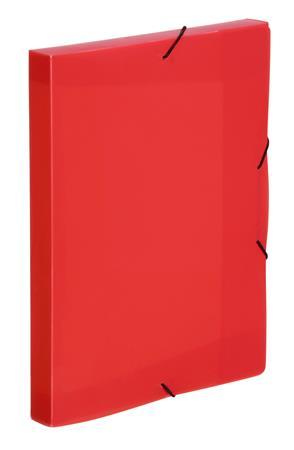 Doska s gumičkou, 30 mm, PP, A4, VIQUEL "Coolbox", priehľadná červená