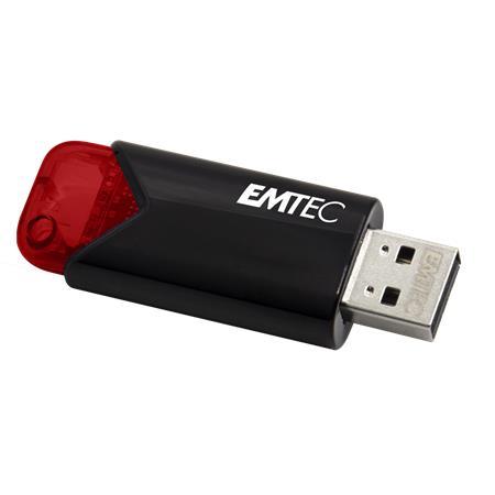 USB kľúč, 256GB, USB 3.2, EMTEC "B110 Click Easy", čierna-červená