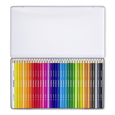 Sada farebných ceruziek, trojhranné, kovová krabica,STAEDTLER "Ergo Soft", 36 rôznych fari