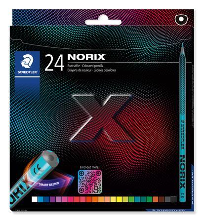 Farebné ceruzky, sada, STAEDTLER "Norix® 186", 24 rôznych farieb