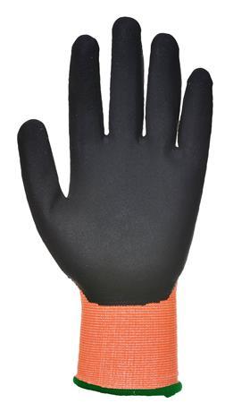 . Ochranné rukavice, HPPE, odolné voči prerezaniu, L, "Cut 5", oranžová