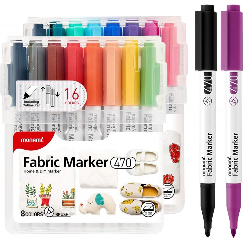 MONAMI Sada popisovačov na textil FABRIC MARKER 470, 15+1ks