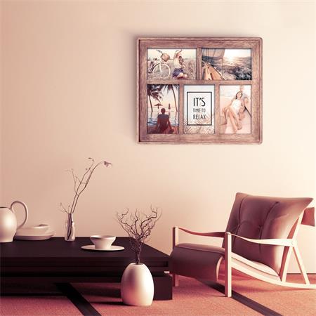 . Obrazový rám, drevený, na 5 ks fotografií, 10x15 cm, "Zep Mosel", hnedá