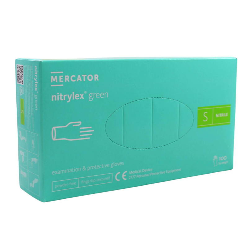 Nitrilové rukavice jednorázové MERCATOR nitrylex - zelené S 100ks