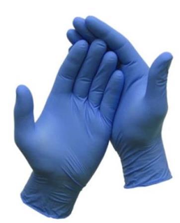 Ochranné rukavice, jednorazové, nitrilové, veľ. XS, 200 ks, nepúdrované, modrá