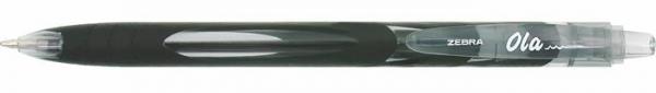 Guľôčkové pero, 0,27 mm, stláčací mechanizmus, ZEBRA "OLA", čierna