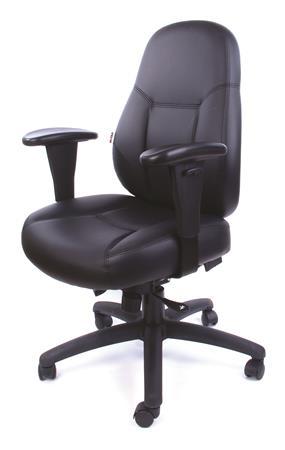 MAYAH Kancelárska stolička, s nastaviteľnými opierkami rúk, čierna bonded koža, čierny podstavec