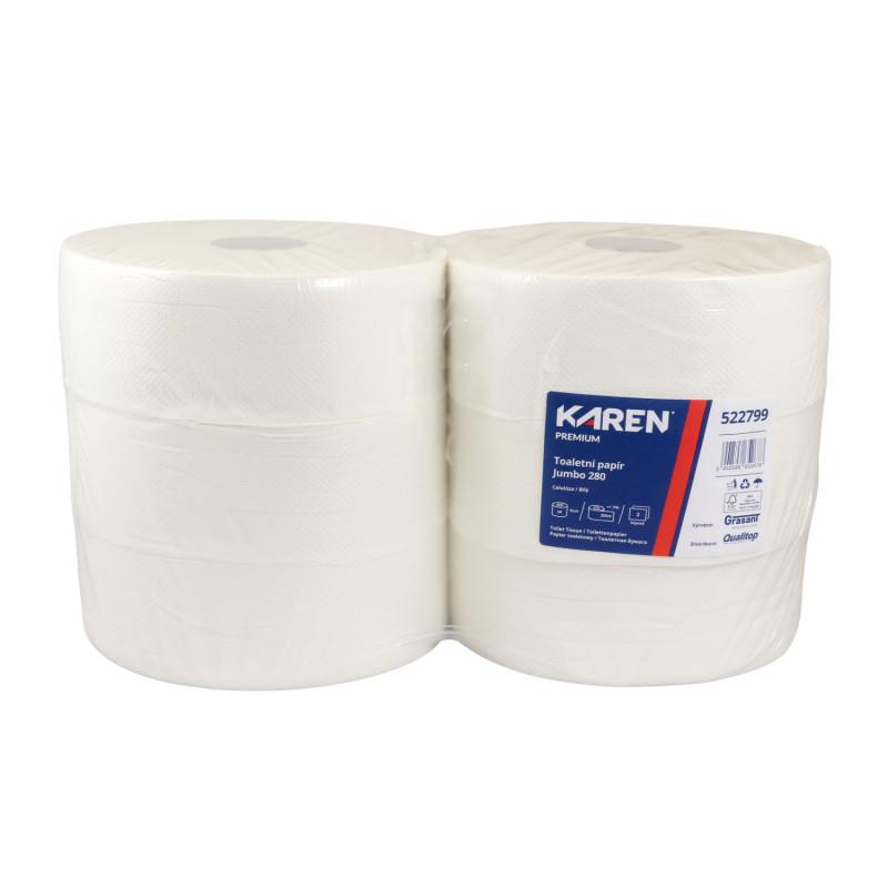 Toaletný papier KAREN JUMBO Ø 25 cm, 265m, 2vrst. (6ks)