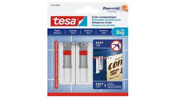 Nastaviteľná nalepovacia skrutka na dlaždice a kov, TESA "Powerstrips®"