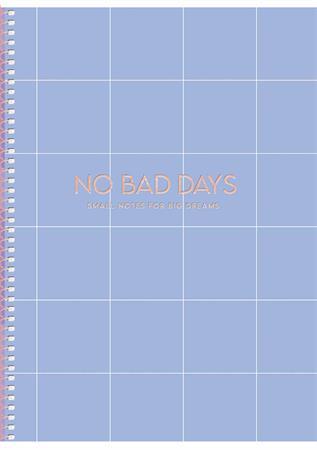 Špirálový zošit, B5, štvorčekový, 80 listov, tvrdá obálka, SHKOLYARYK "No bad days", mix