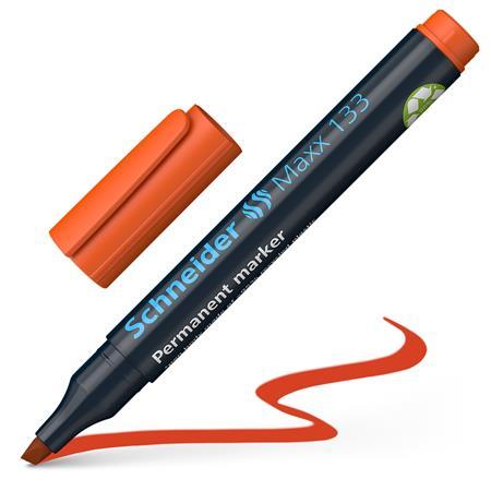 Permanentný popisovač, 1-4 mm, zrezaný hrot, SCHNEIDER "Maxx 133", oranžový