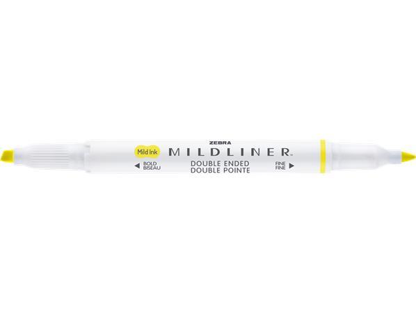 Zvýrazňovač, 1,0/3,5 mm, obojstranný, ZEBRA "Mildliner Fluorescent", žltá