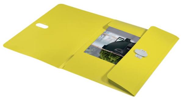 Doska na dokumenty, 11 mm, PP, A4, LEITZ "Recycle", žltá