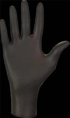 . Ochranné rukavice, jednorazové, nitril, XS méret, 100 ks, nepudrované, čierna