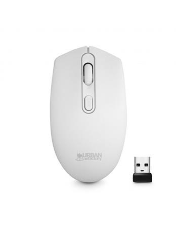 Myš, bezdrôtová, optická, stredná veľkosť, USB, URBAN FACTORY "Free Color", biela
