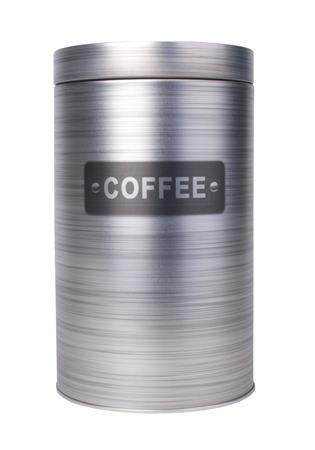 . Dóza na kávu, kovová, so vzorom, 11x18 cm