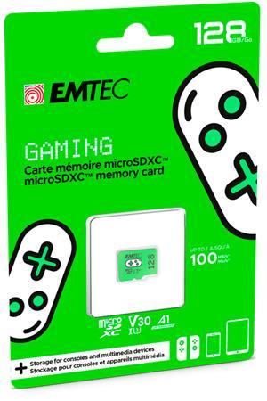 Pamäťová  karta, microSD, 128GB, UHS-I/U3/V30/A1, EMTEC "Gaming"