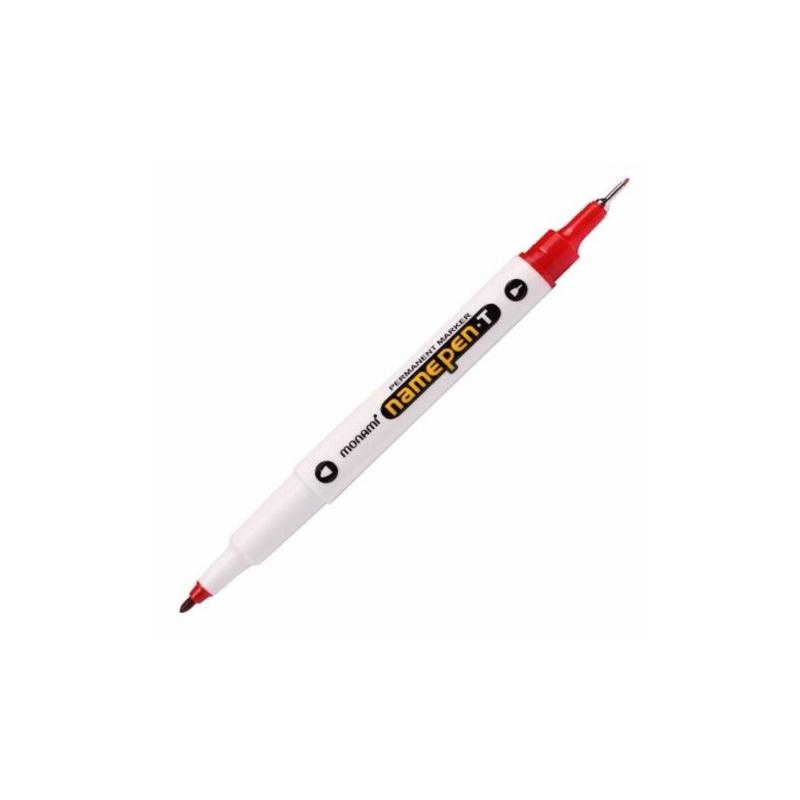 MONAMI® Permanentný univerzálny obojstranný popisovač NAME PEN, Červený, 20710015020