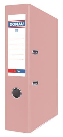 Pákový šanón, 75 mm, A4, PP/kartón DONAU "Life", pastelovo ružová