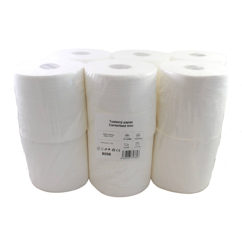 Toaletný papier 2vrst. JUMBO - SYSTEM centerfeed, 111m -12ks