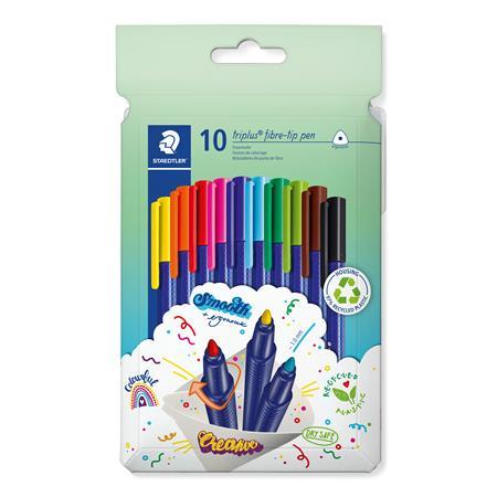 Fixky, sada, 1 mm, STAEDTLER "Triplus 323", 10 rôznych farieb