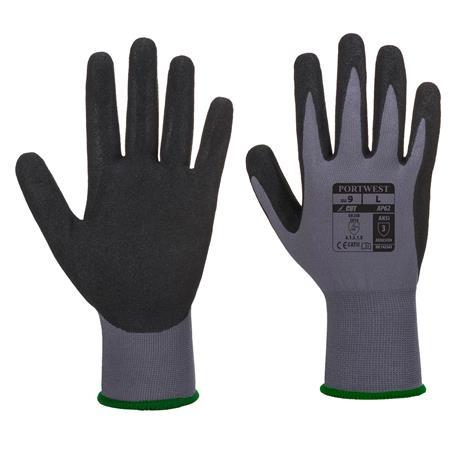. Ochranné rukavice, nitril, veľkosť: M "Dermiflex Aqua", sivé-čierne