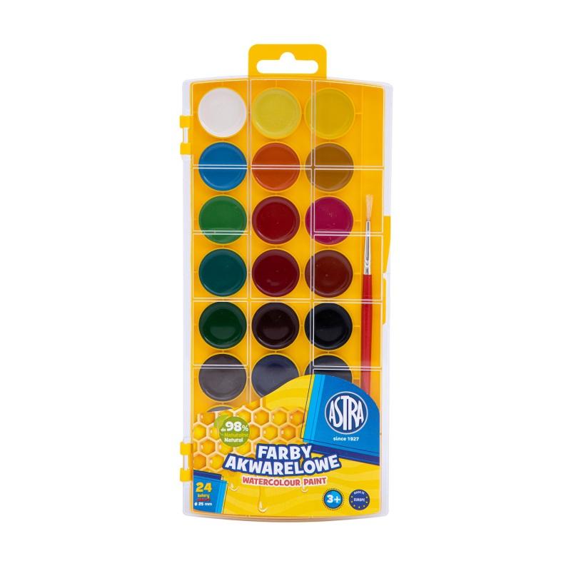 ASTRA Vodové gelové farby (vhodné aj na akvarel) priemer 25mm, 24 farieb, 302023001