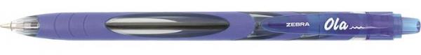Guľôčkové pero, 0,27 mm, stláčací mechanizmus, ZEBRA "OLA", modrá