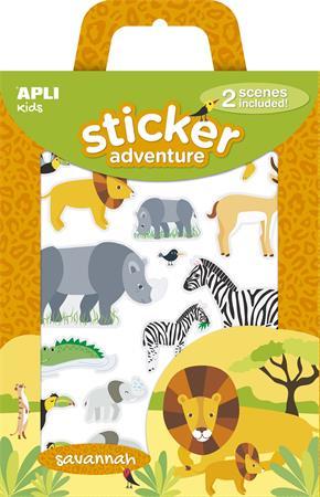 Nálepky, tematické, APLI Kids "Sticker Adventure", savana