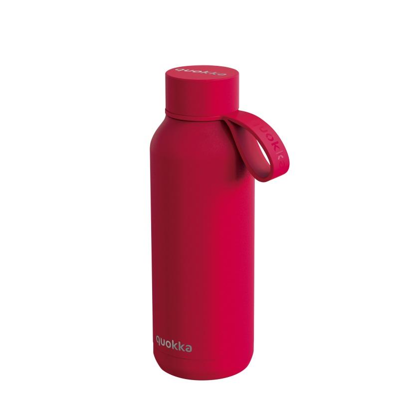 QUOKKA Nerezová fľaša / termoska s pútkom CHERRY RED, 510ml, 40185