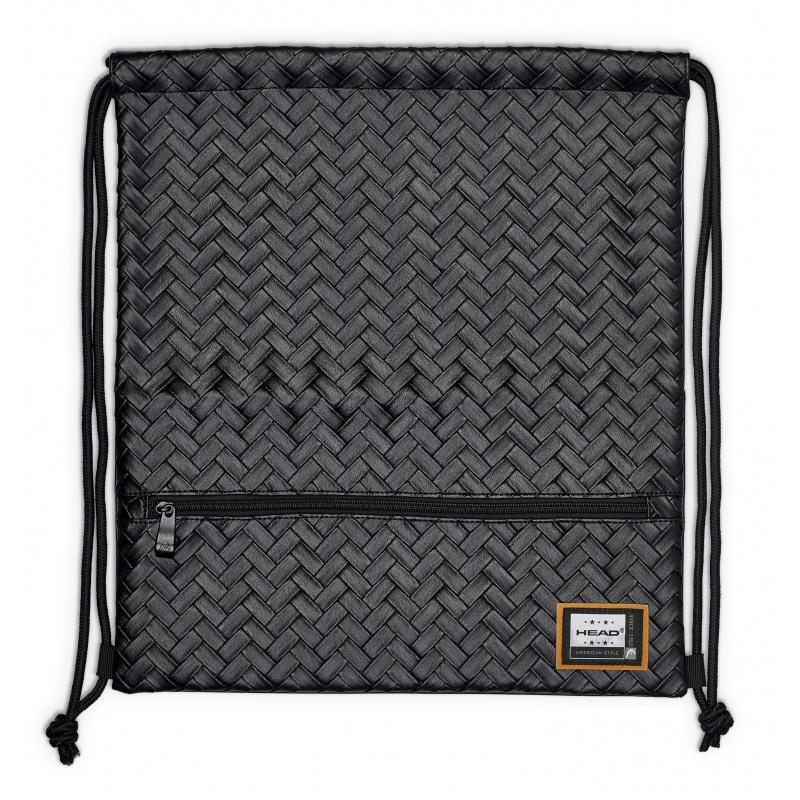 Luxusné koženkové vrecúško / taška na chrbát HEAD Black, HD-350, 507019016
