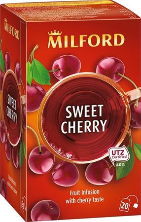 Ovocný čaj, 20x2,5 g, MILFORD "Sweet cherry", čerešňa