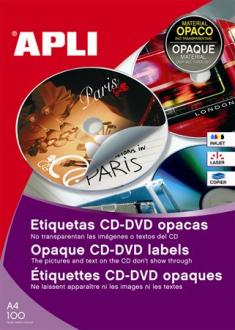 ETIKETY, NA CD/DVD, A4, KRYCIE ETIKETY, APLI