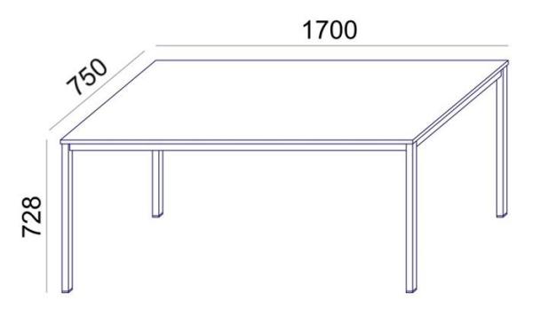 Stôl s kovovými nohami, univerzálny, 75x170 cm, MAYAH "Freedom SV-40", biela 3